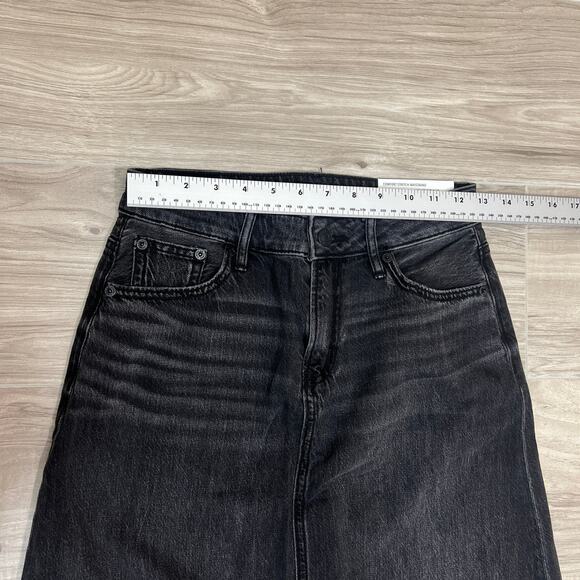 American Eagle Real Good To The Floor Denim Maxi Skirt Dark Wash Size 000 - Picture 6 of 9